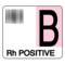 Nevs Label, B Rh Positive 1-1/2" x 1-7/10" White w/Pink & Black LBW-0032 - alternate 1